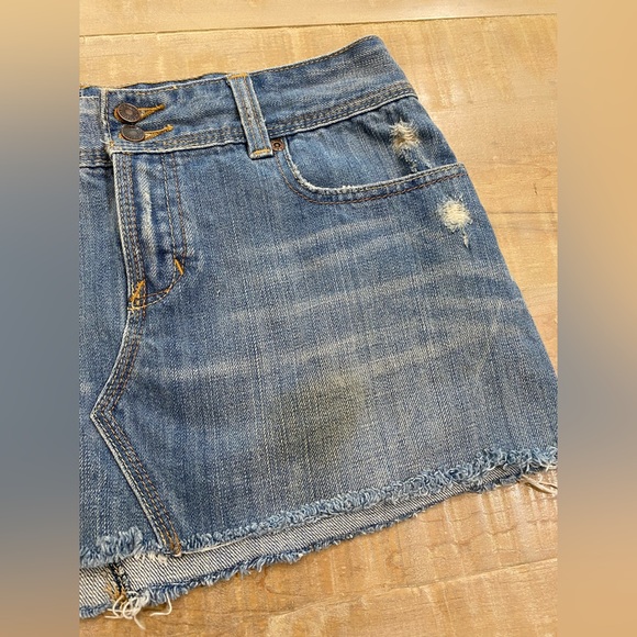 Abercrombie & Fitch Jeans MINI Skirt distressed torn - Picture 6 of 15